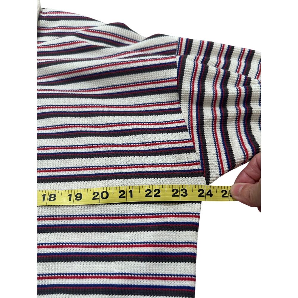 Lioness Striped Polo Sweater Long Sleeve Knit Contrast Collar Model-Off-Duty S - Picture 6 of 8